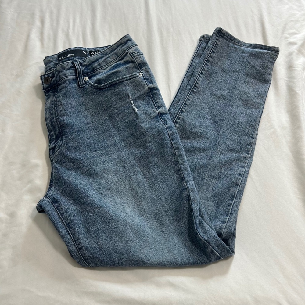 WXYZ MFG CO Nomad Slim Fit Mens Jeans Blue Medium Wash W36 L32 Stretch Denim